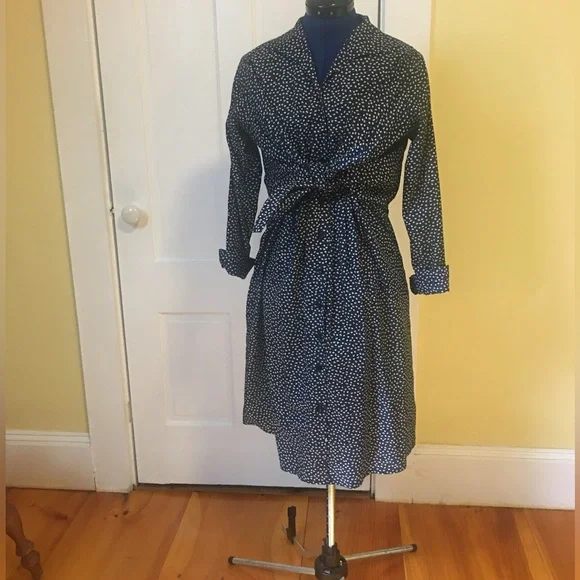 SBJ Austin Floral Laurie Tie Front Long Sleeve Dress Blue Size 2 - Picture 4 of 7